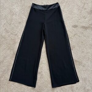 JS Collections Womens 6 Black Evening Semi-Sheer Slit Rhinestone Evening‎ Pants